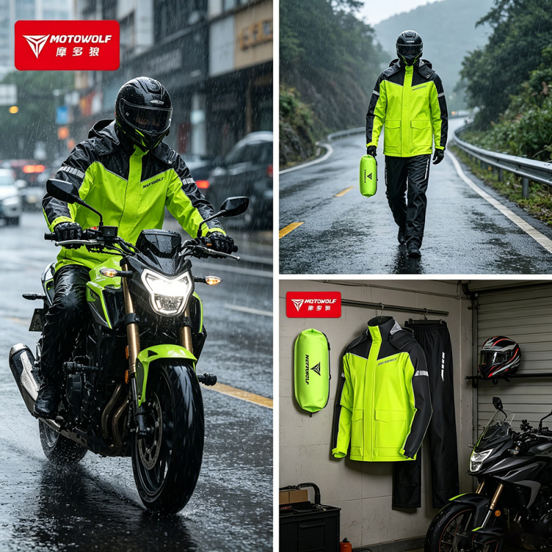 MOTOWOLF Motorcycle Raincoat A - Motorcycle Gear Mens 评论和价格